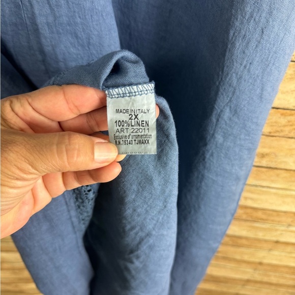 ROSEMARIE  Made in Italy Sleeveless Blue Women's Top Sz 2X - Picture 4 of 5